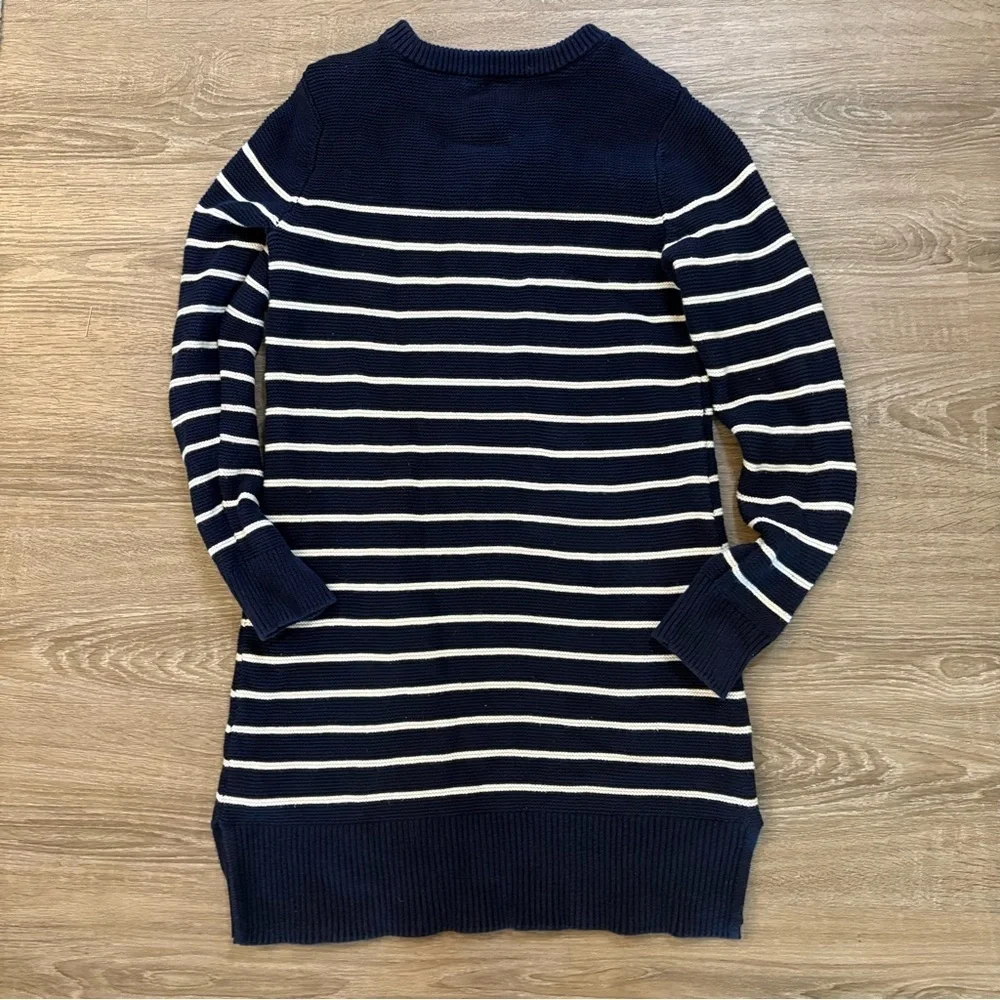 GAP Kids Navy and White Striped Dress Sz 10 Preppy Classic Sailorcore Cozy EUC‌